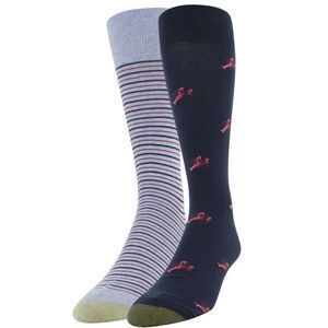 GOLD TOE 2 Pack Mens Red Assorted Anti-Odor Dress Crew Socks 6-12.5